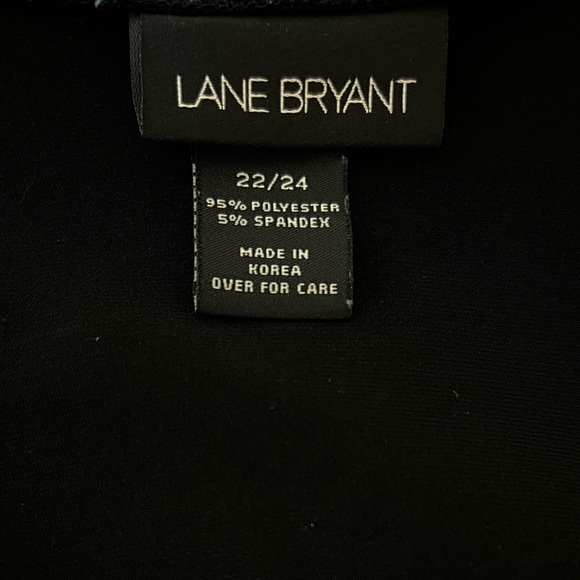 Lane Bryant Plus Size Women's Black Wrap Tie Front Blouse Cinged Waist Sz 22/24 - Picture 4 of 4